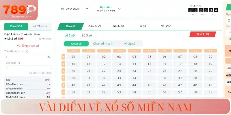 Vài điểm về xổ số miền Nam